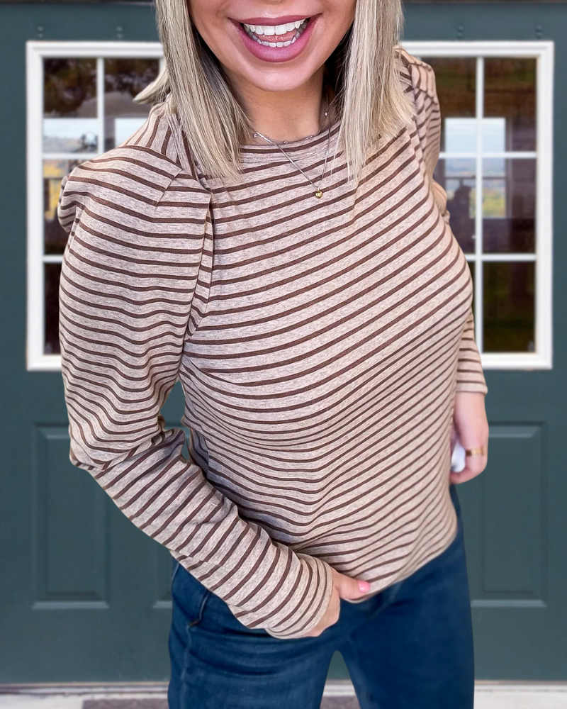 Everyday Striped Crew Neck Top