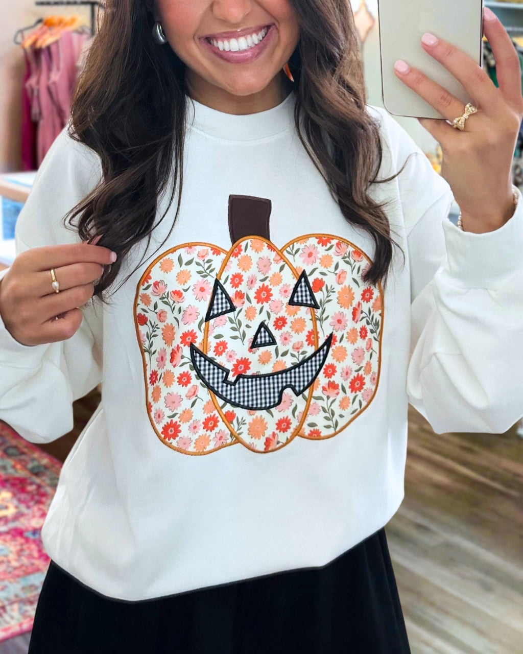 Whimsy Floral Pumpkin Patch Sweatshirt