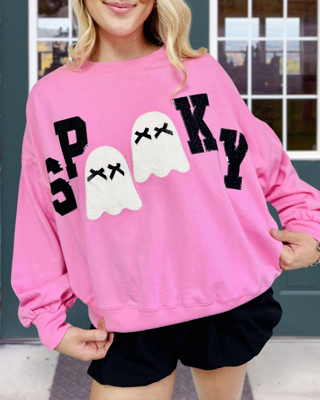 Spooky Ghost Embroidered Sweatshirt
