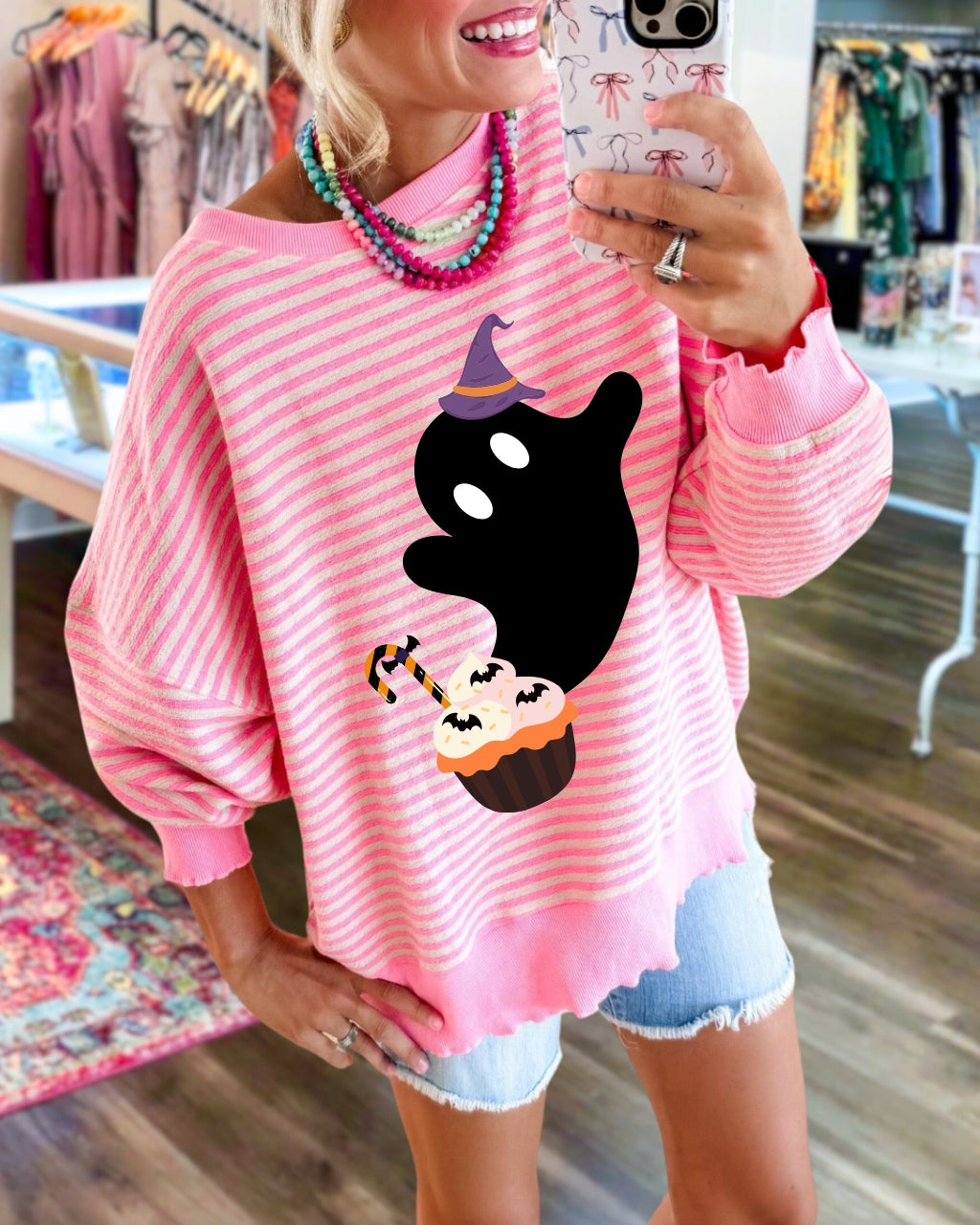 Ghost Witch Sweet Stripe Pullover