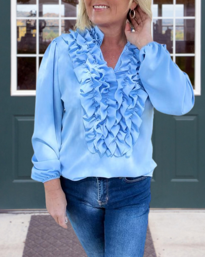 Luxe Ruffle V-Neck Top