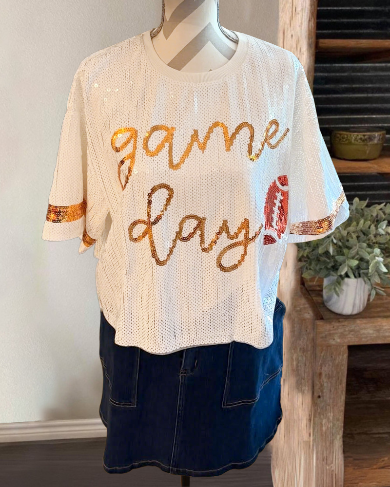 Game Day Sequined Top