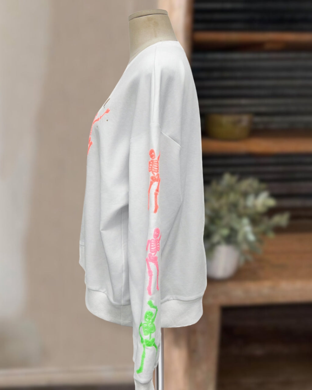 Neon Dancing Skeleton Pullover