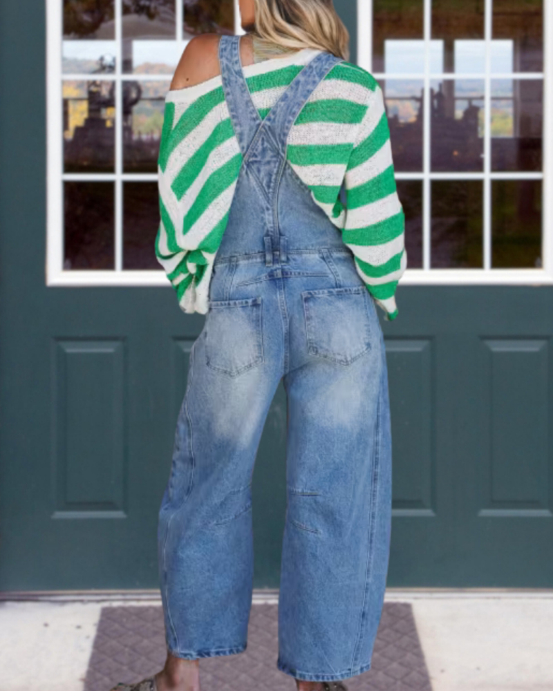 Fashion Washed Denim Overalls