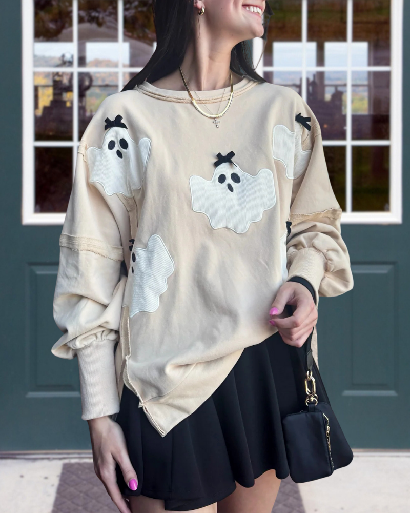 Ghost Embroidered Crewneck Sweatshirt