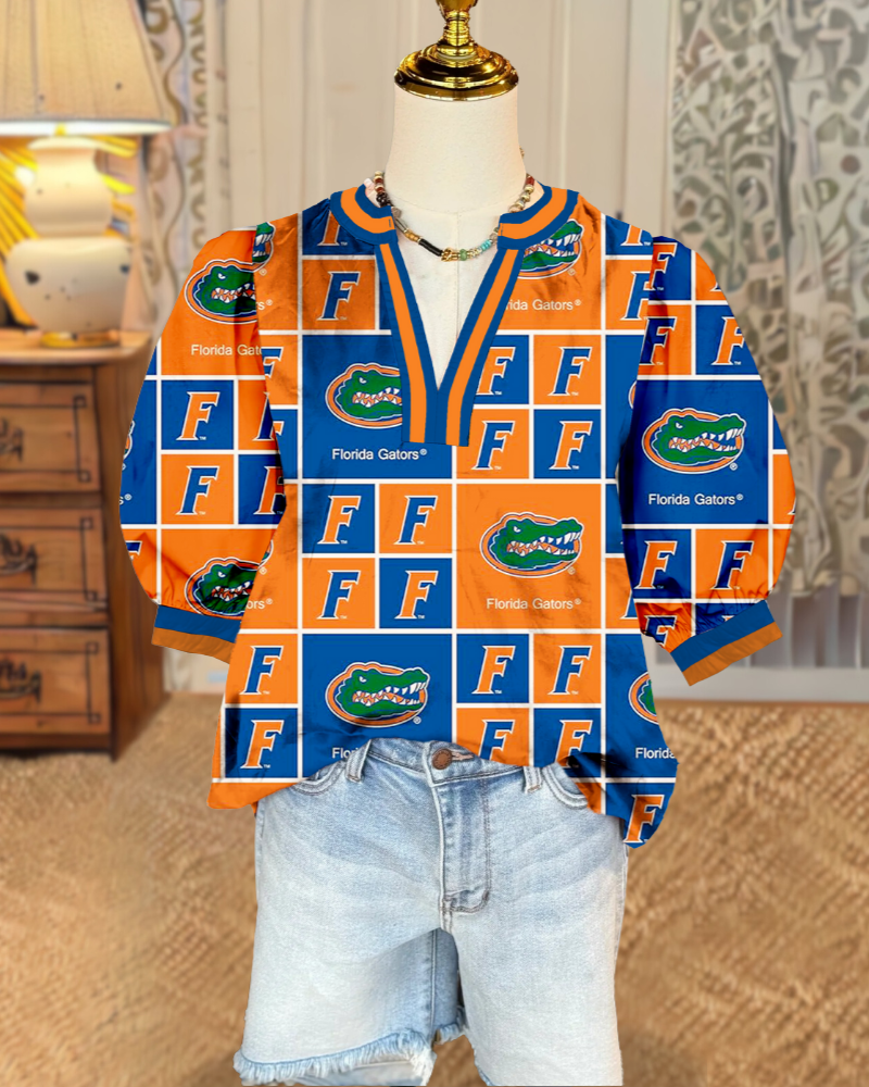 Florida Gators Plaid Satin Top