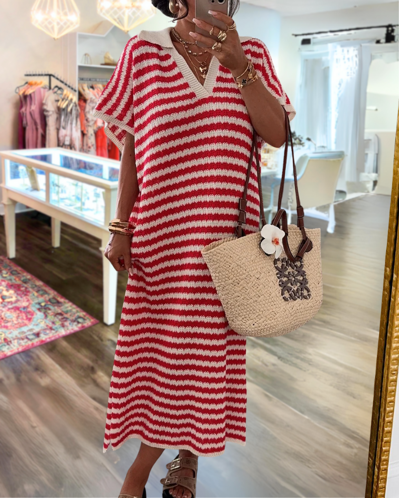 Striped Knitted Maxi Dress