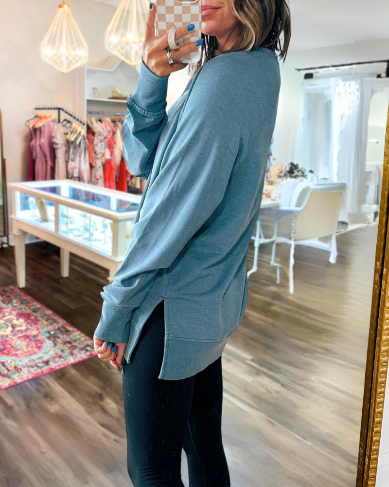 Oversized Solid Color Pullover