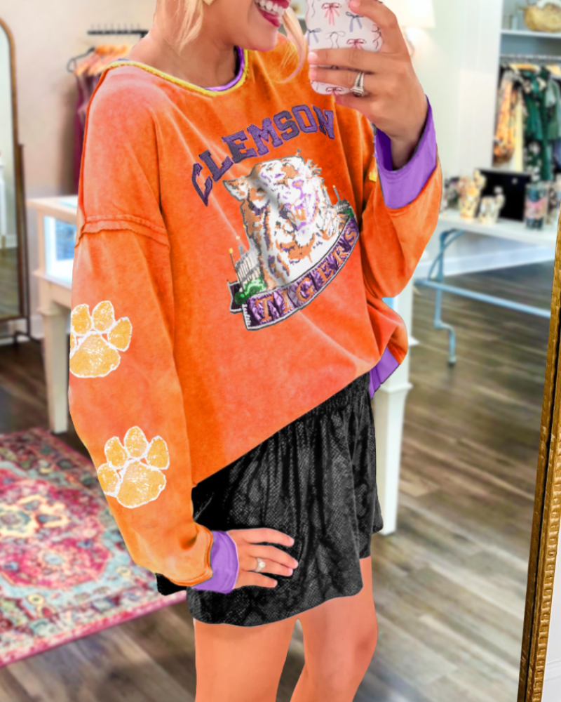 Clemson Tigers Print Sweatshirt