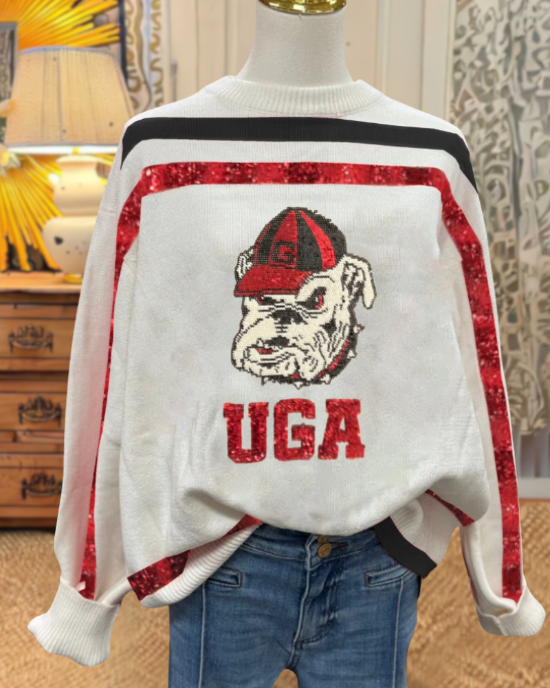 UGA Bulldogs Sequined Sweater