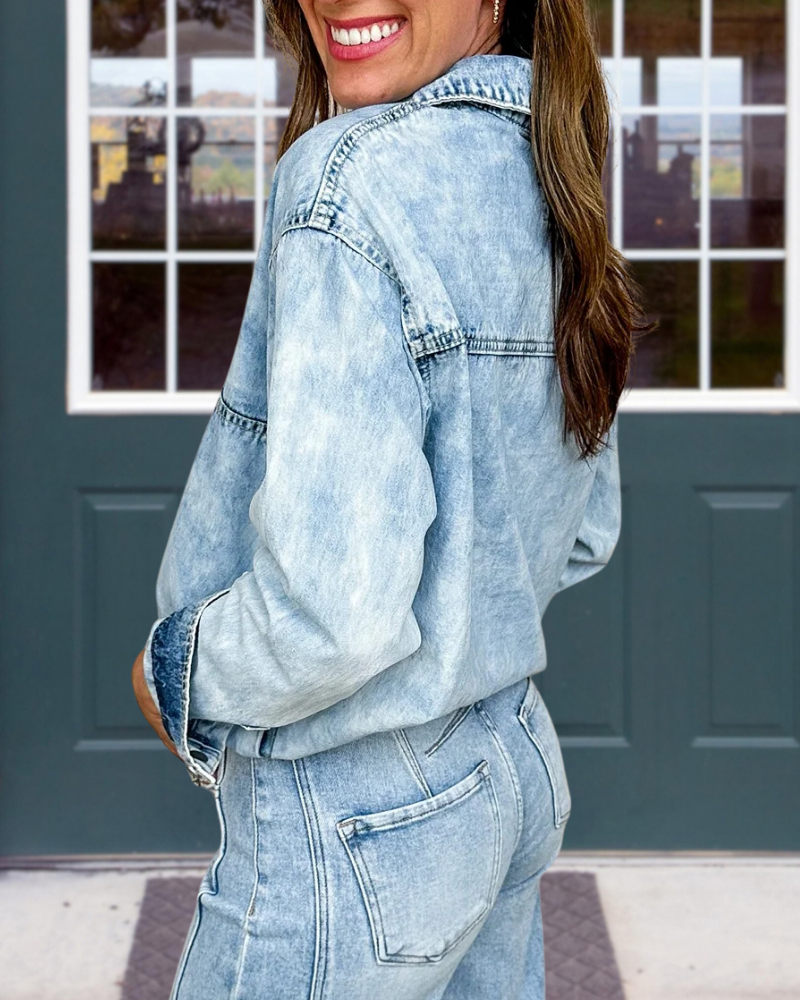 Stylish Washed Denim Jacket