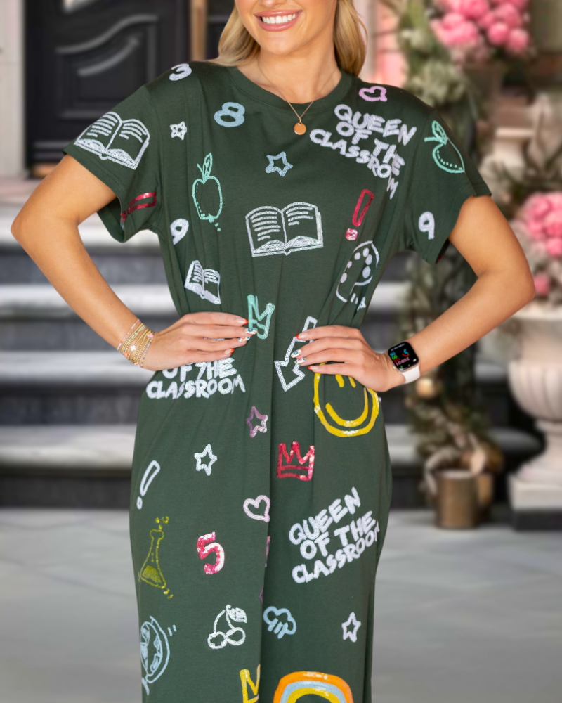 Classroom Mixed Print Dress