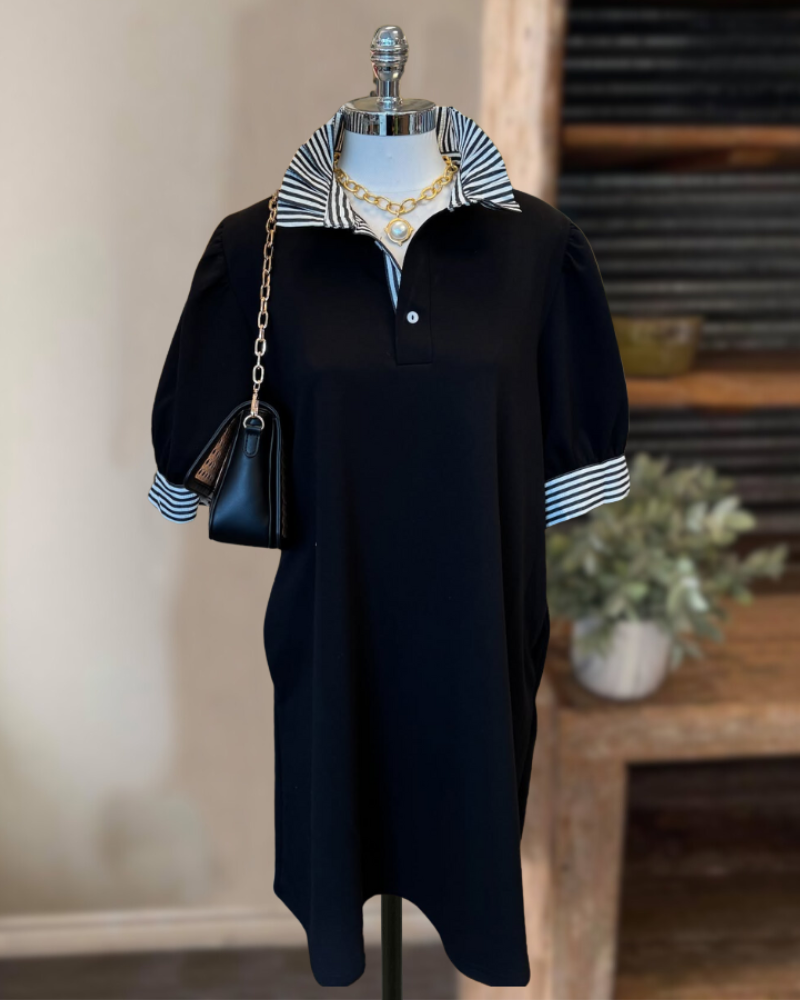 Everyday Contrast Collar Dress