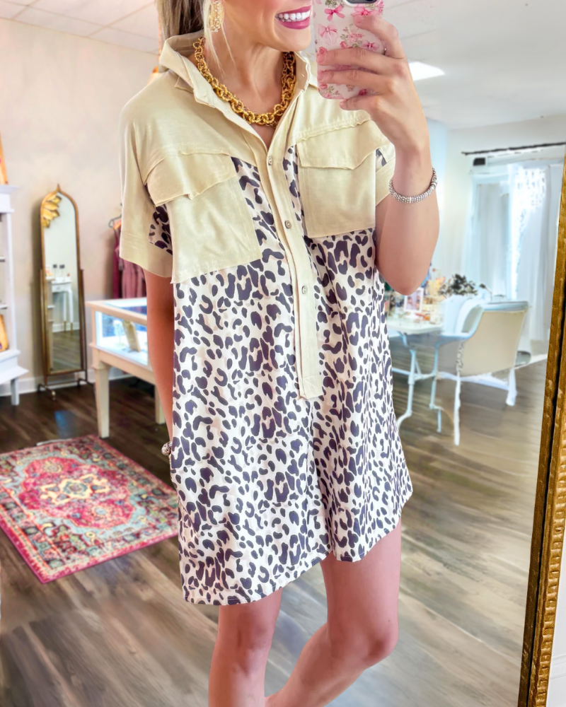 Unique Leopard Print Mini Dress