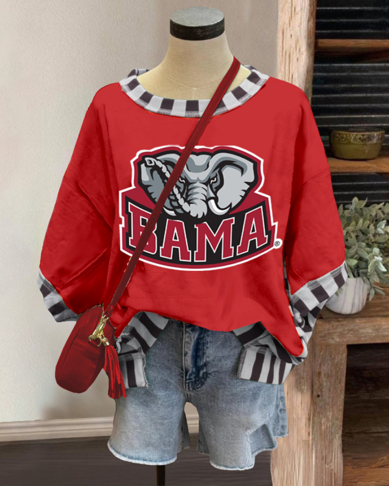BAMA Crimson Tide Striped Trim T-shirt