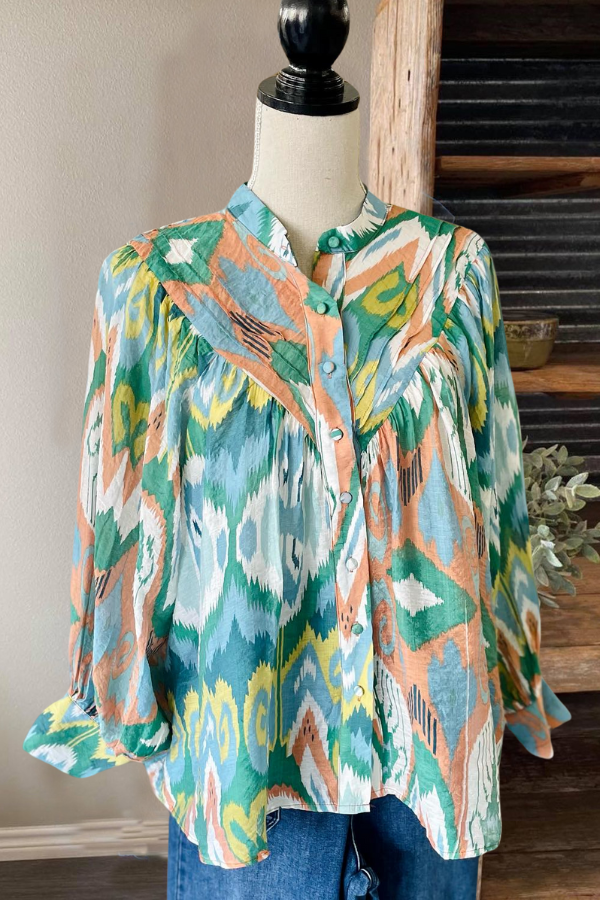 Abstract Art Print Blouse