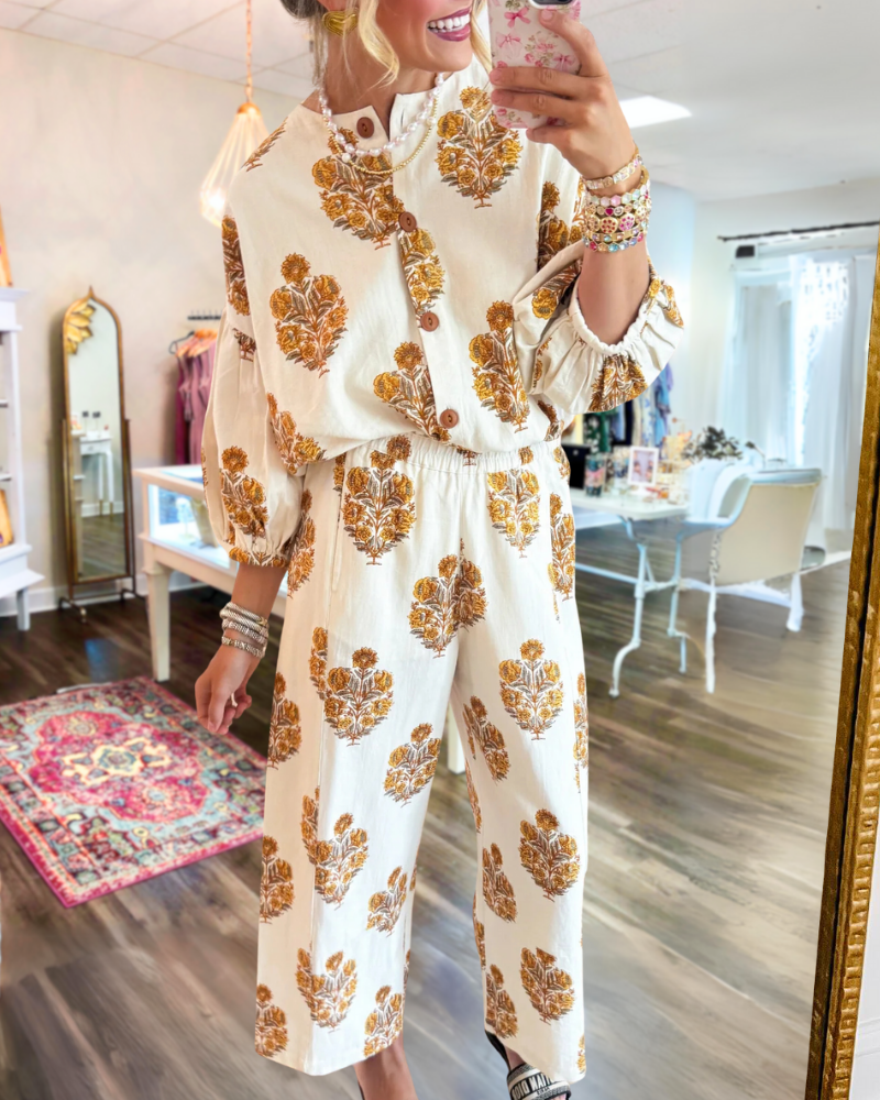 Casual Bouquet Puff Sleeve Set
