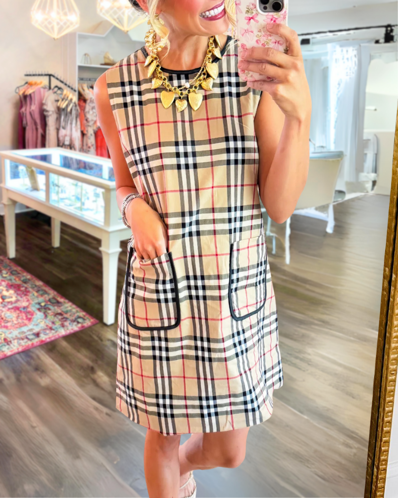 Stylish Sleeveless Plaid Dress