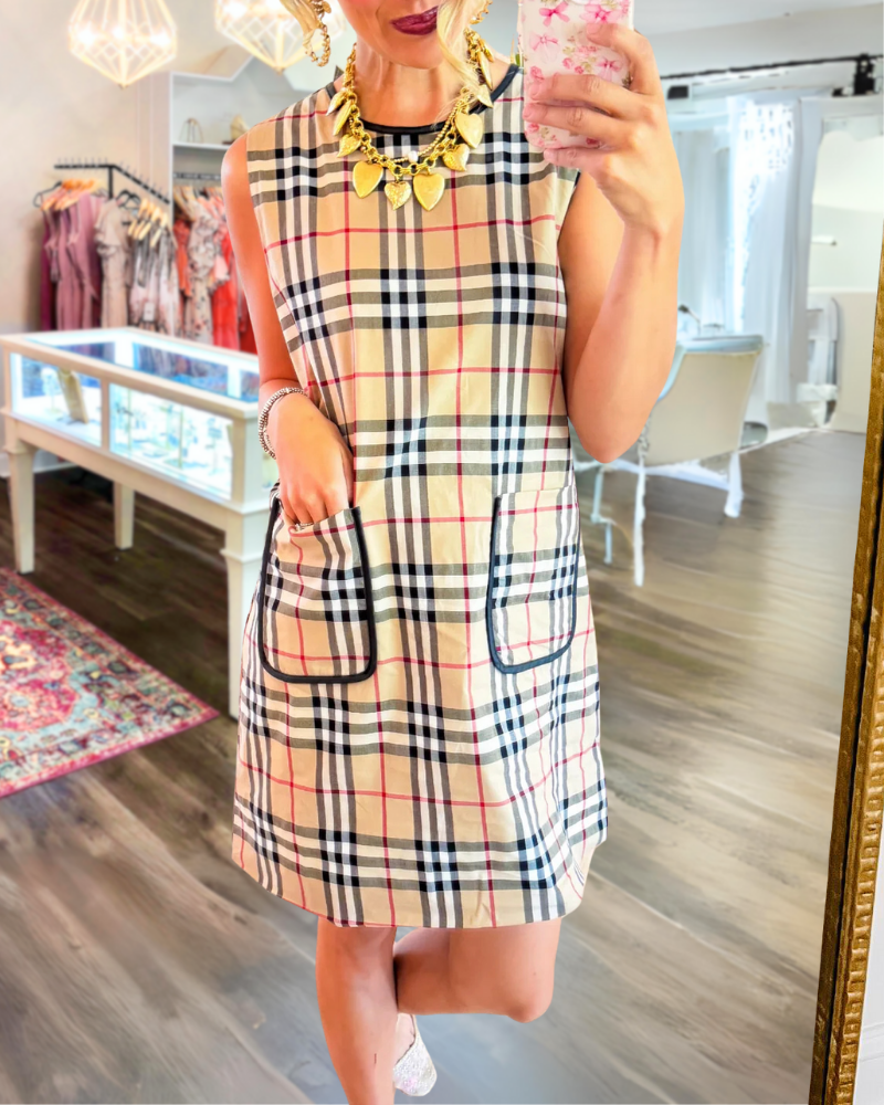 Stylish Sleeveless Plaid Dress