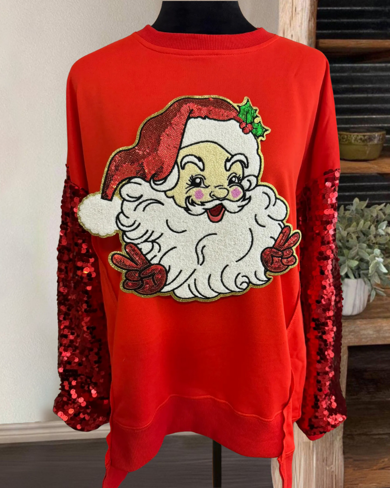 Santa Claus Sequined Sweatshirt