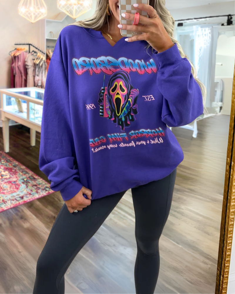 Horror Ghost Print Sweatshirt