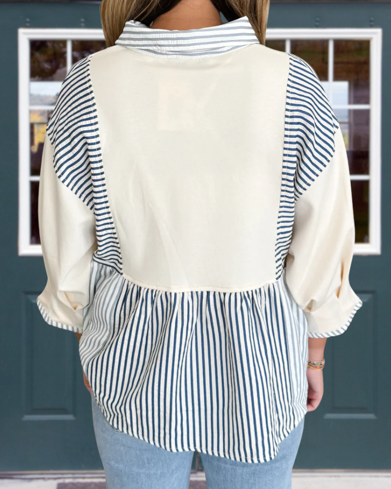 Unique Striped Patchwork Top