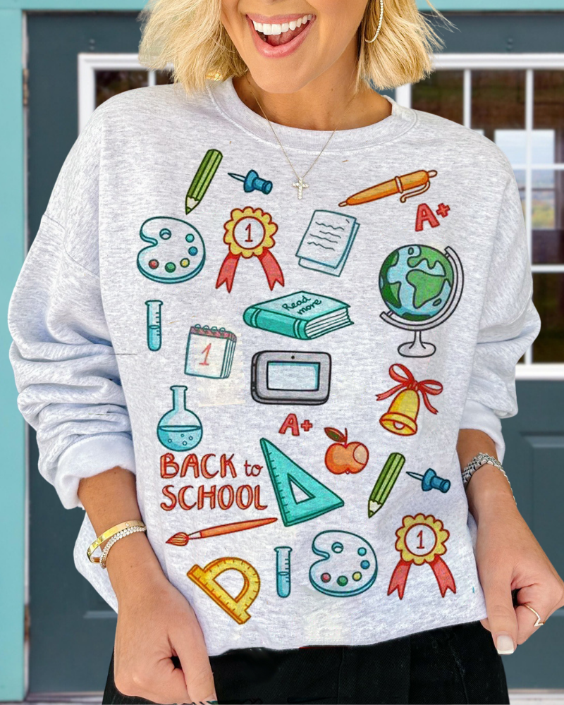 Back To School Supplies Sweatshirt