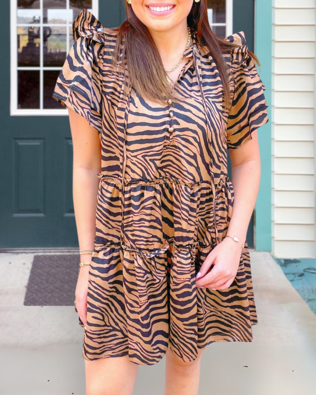 Tiger Stripes Satin Dress