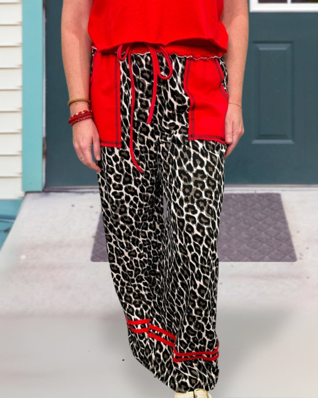 Jungle Leopard Wide-Leg Pants