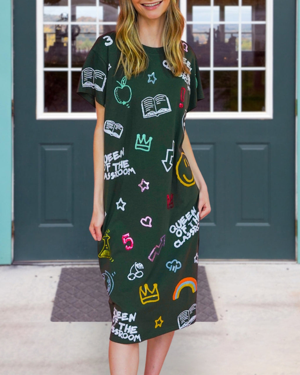 Playful Classroom Print Dress