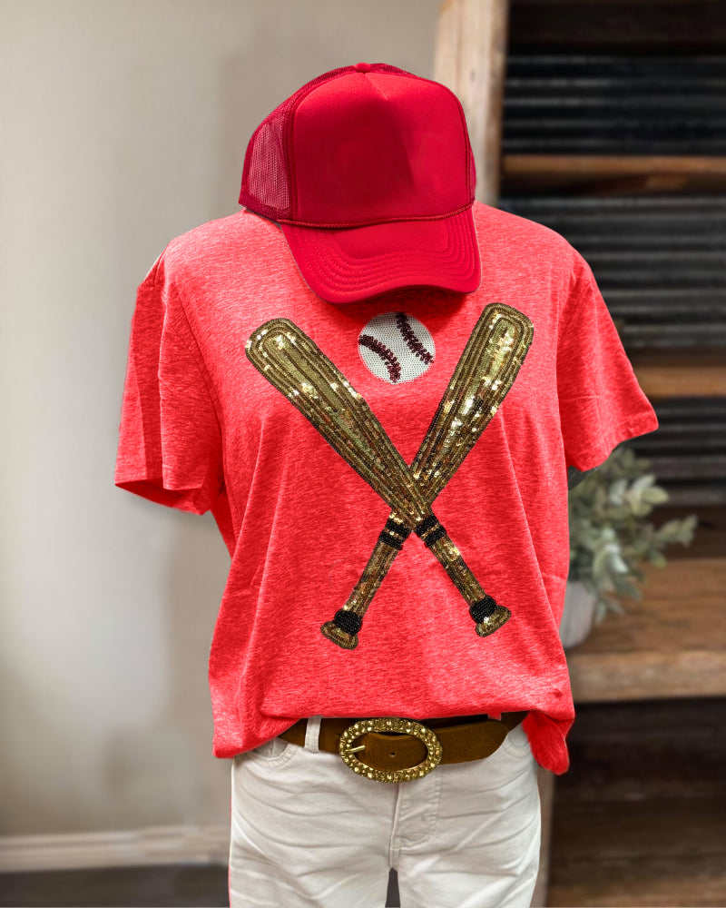 Baseball Sequin Cotton Tee