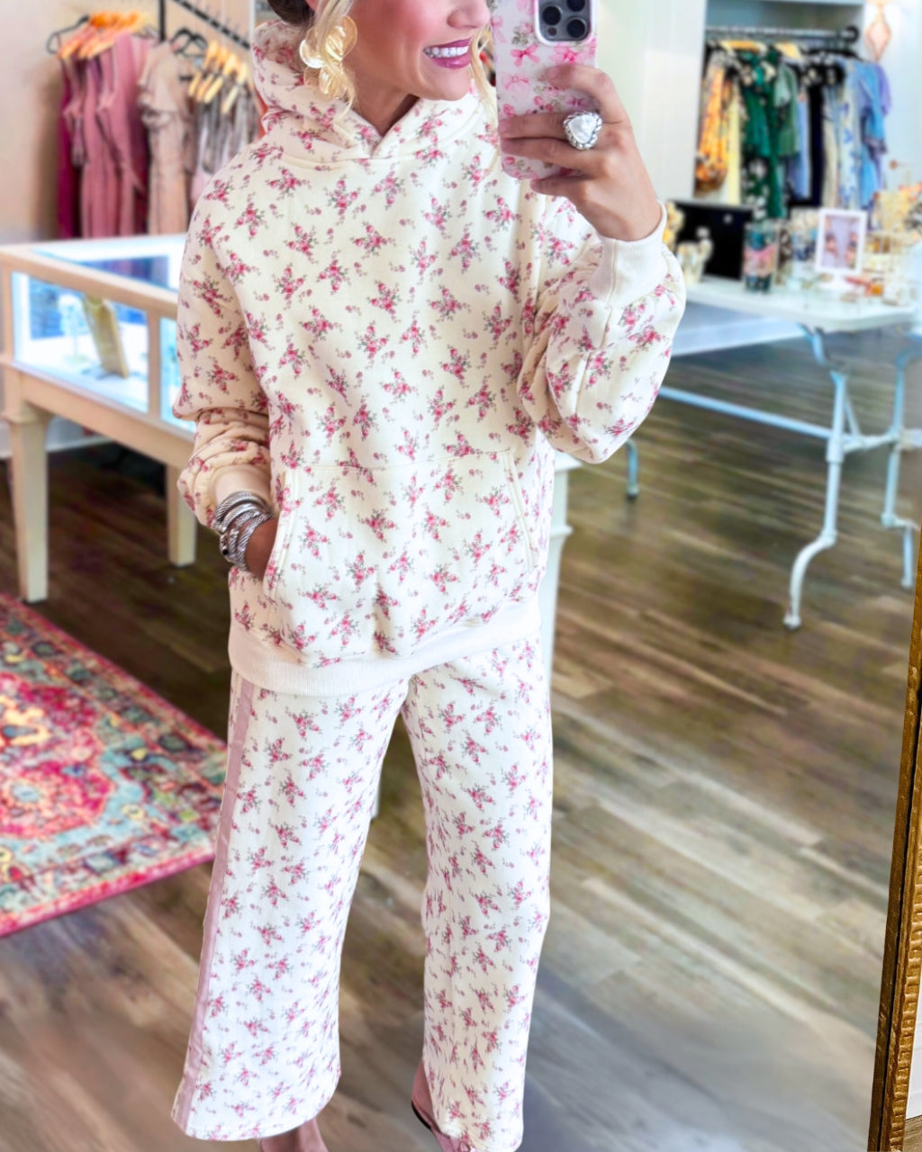 Floral Hoodie Pant Set