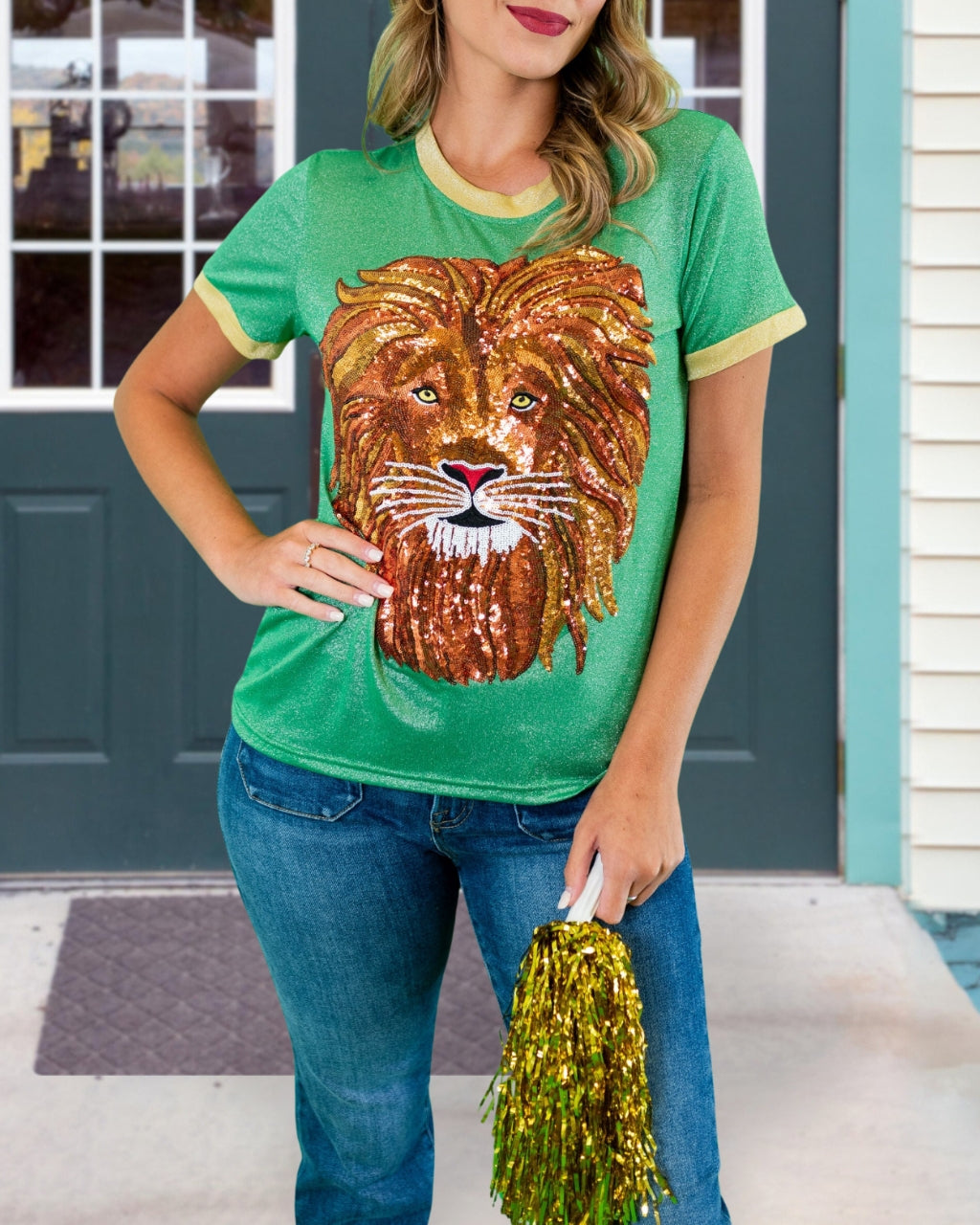 Playful Lion Sequin Tee