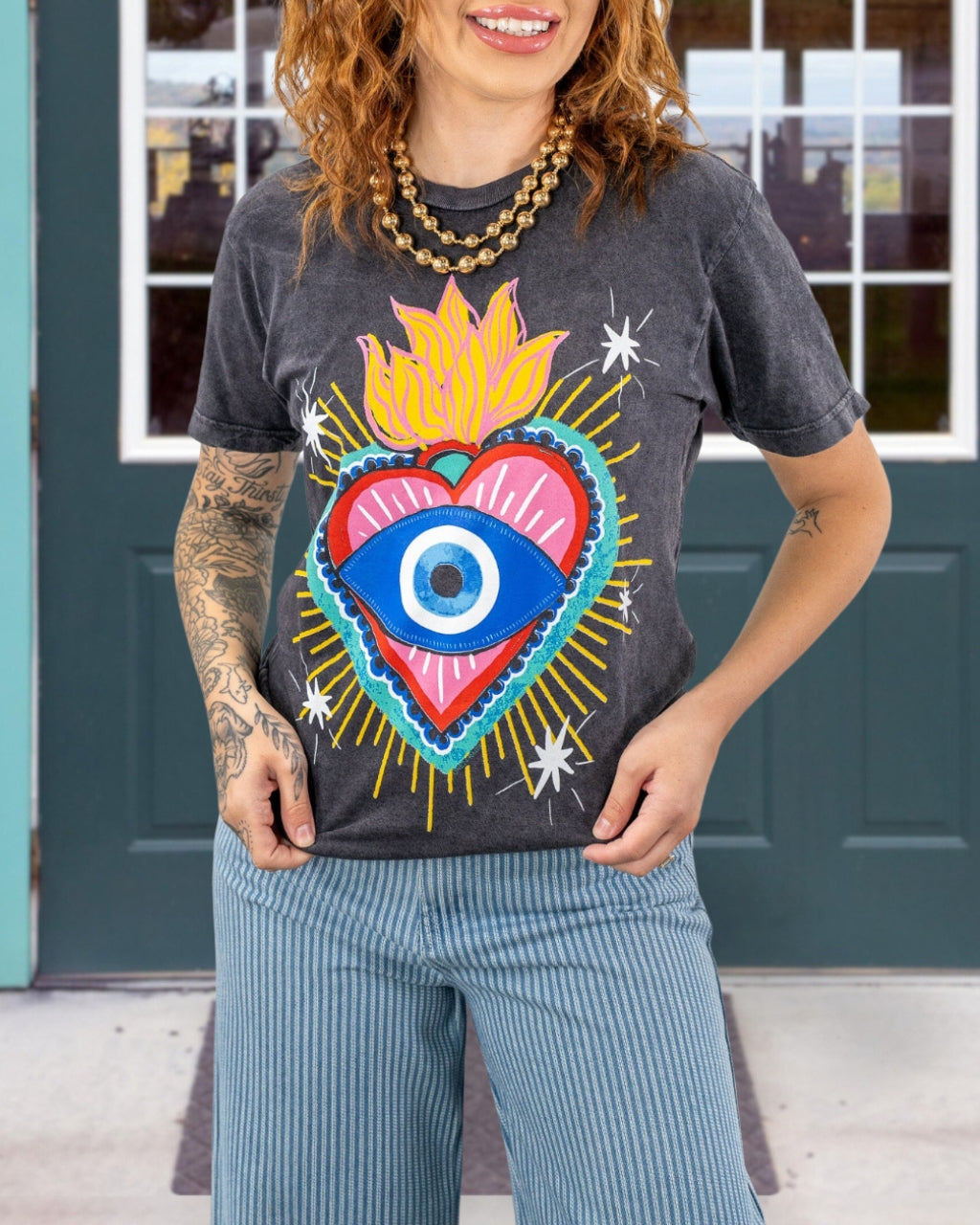 Relaxed Washed Heart Eye Tee