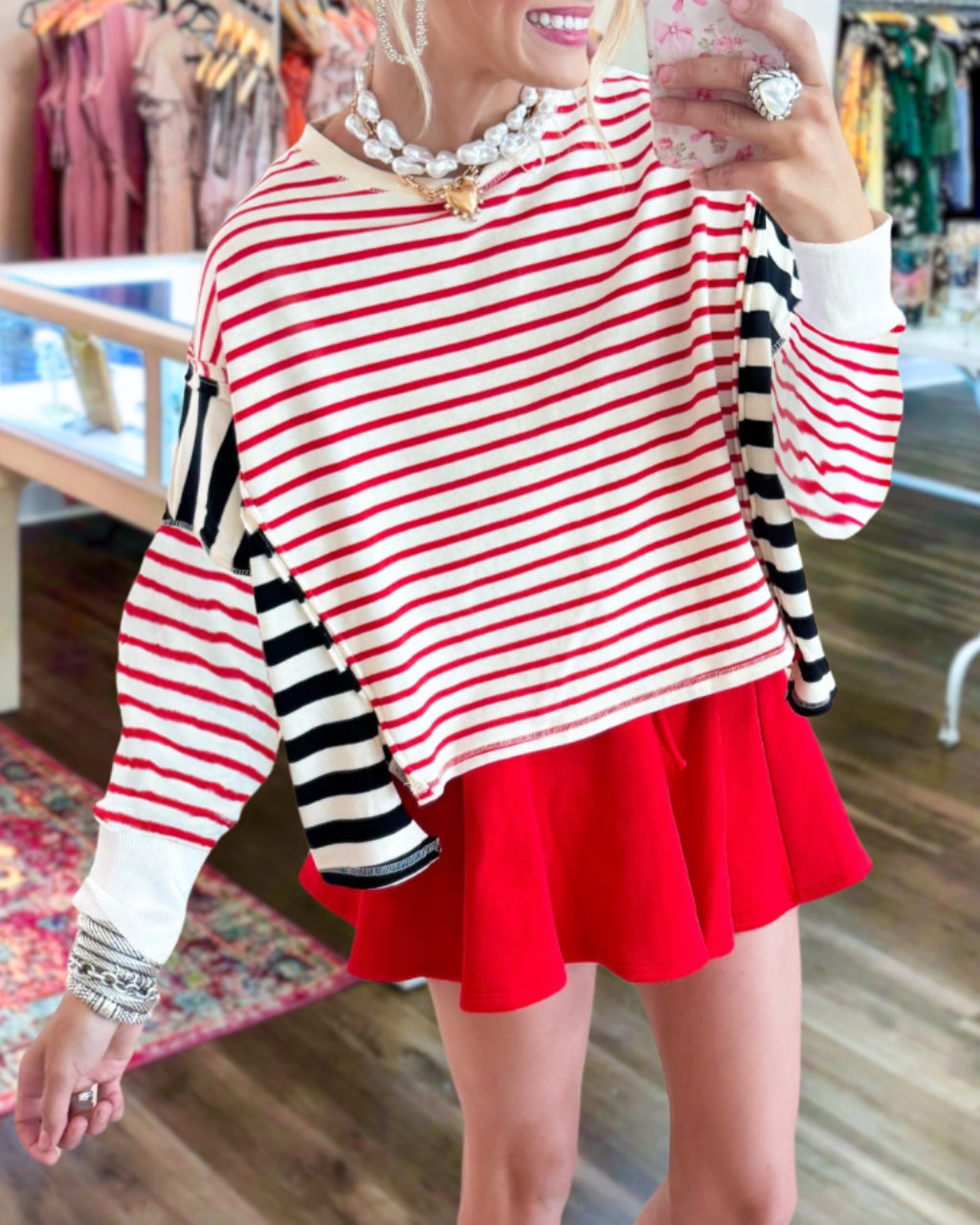 Mix Stripe Casual Sweatshirt
