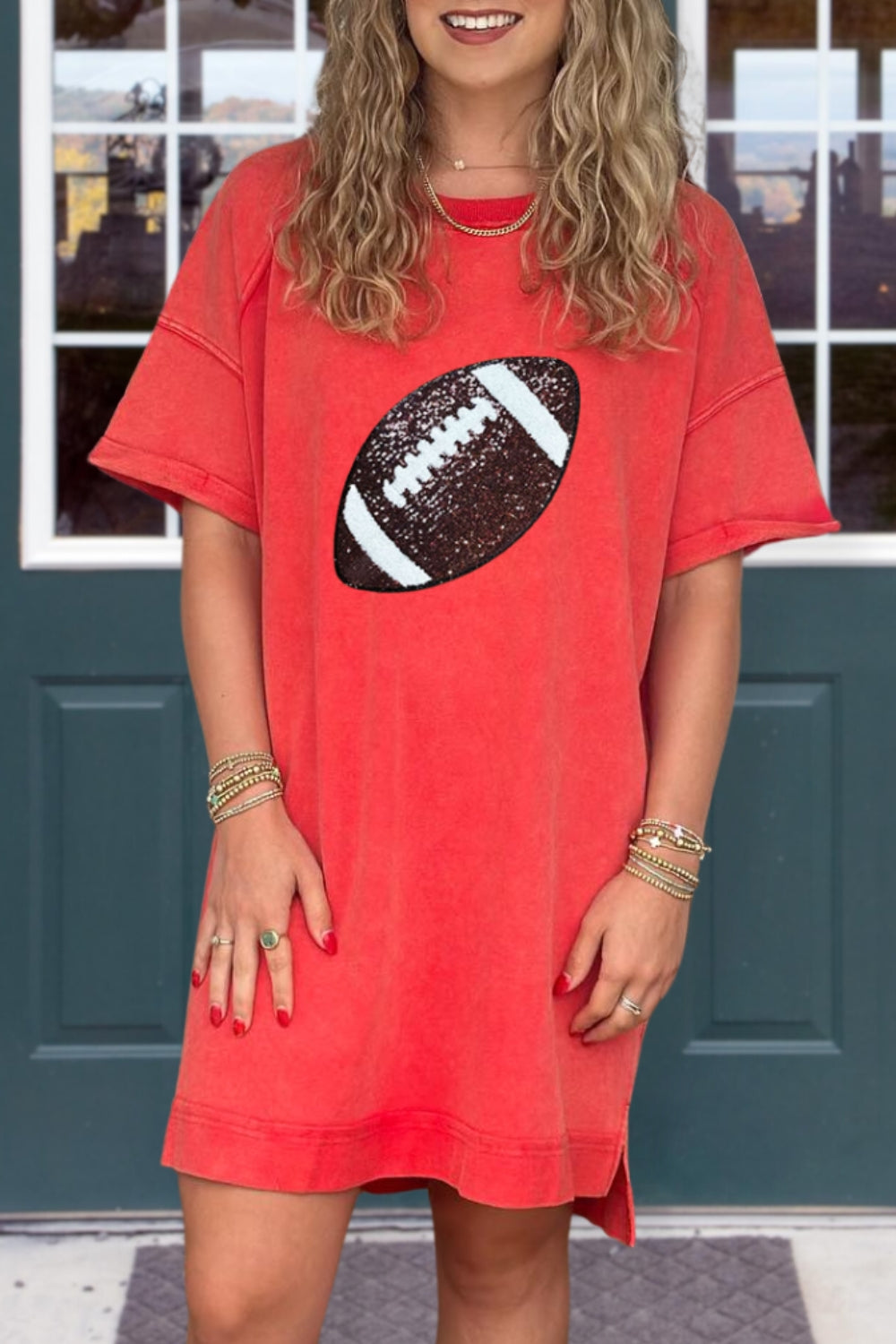 Football Sequin T-shirt Dress