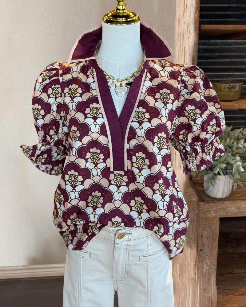 Unique Floral Satin Top