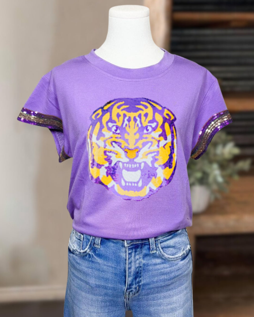 Dynamic LSU Tigers Sequin Tee