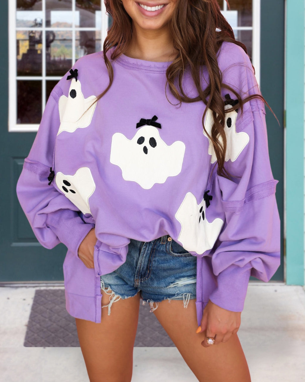 Bow Accented Ghost Sweatshirt