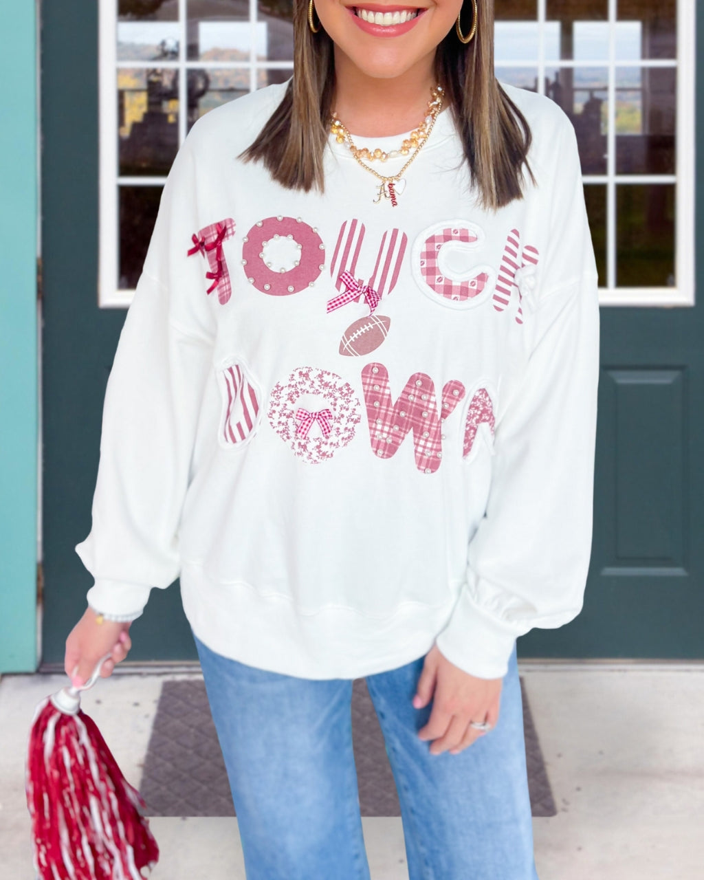Stylish Touchdown Beaded Pullover