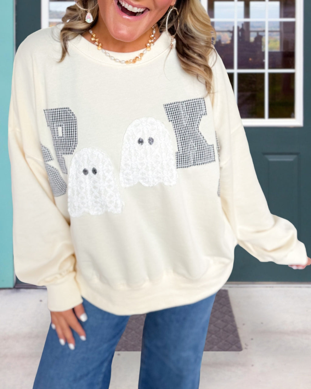 Spooky Ghost Patch Pullover