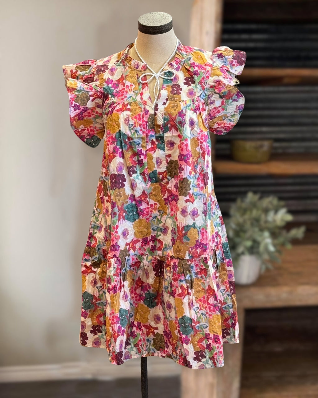 Colorful Floral Printed Dress