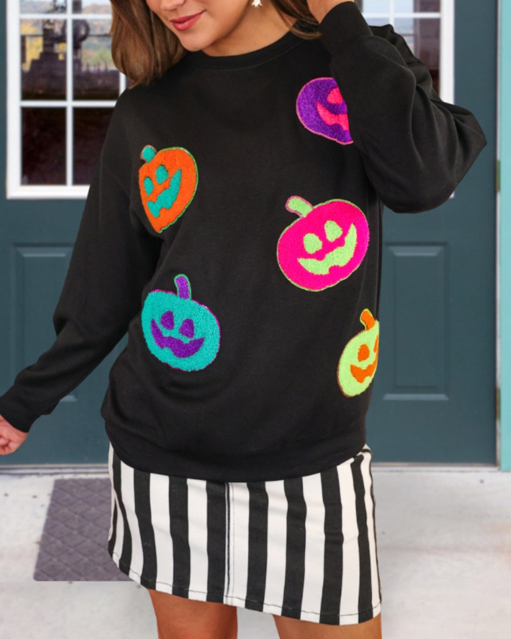 Neon Pumpkin Pop Pullover