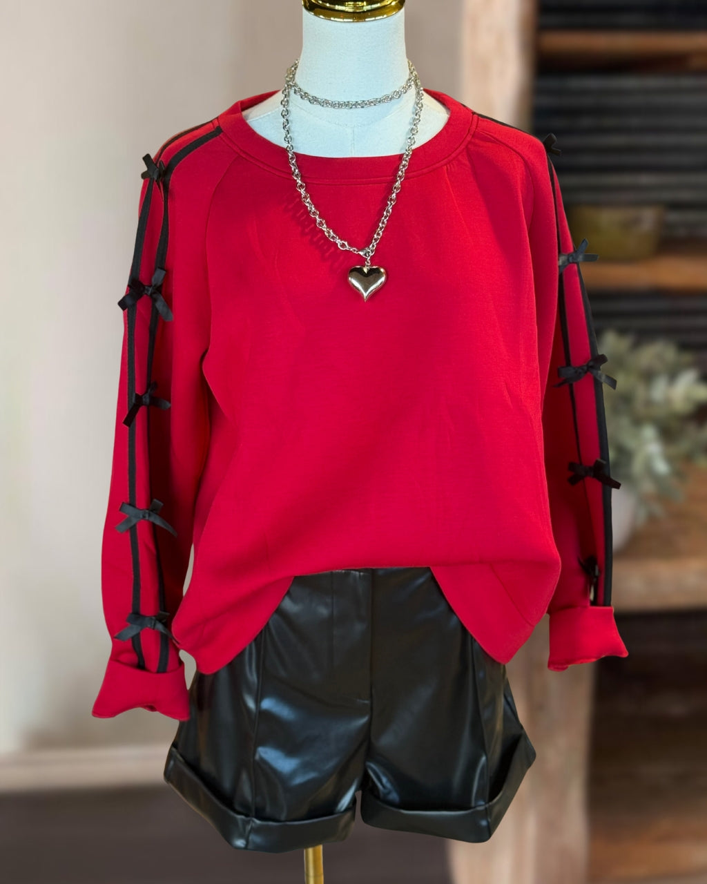 Sophisticated Bow Accent Sweatshirt