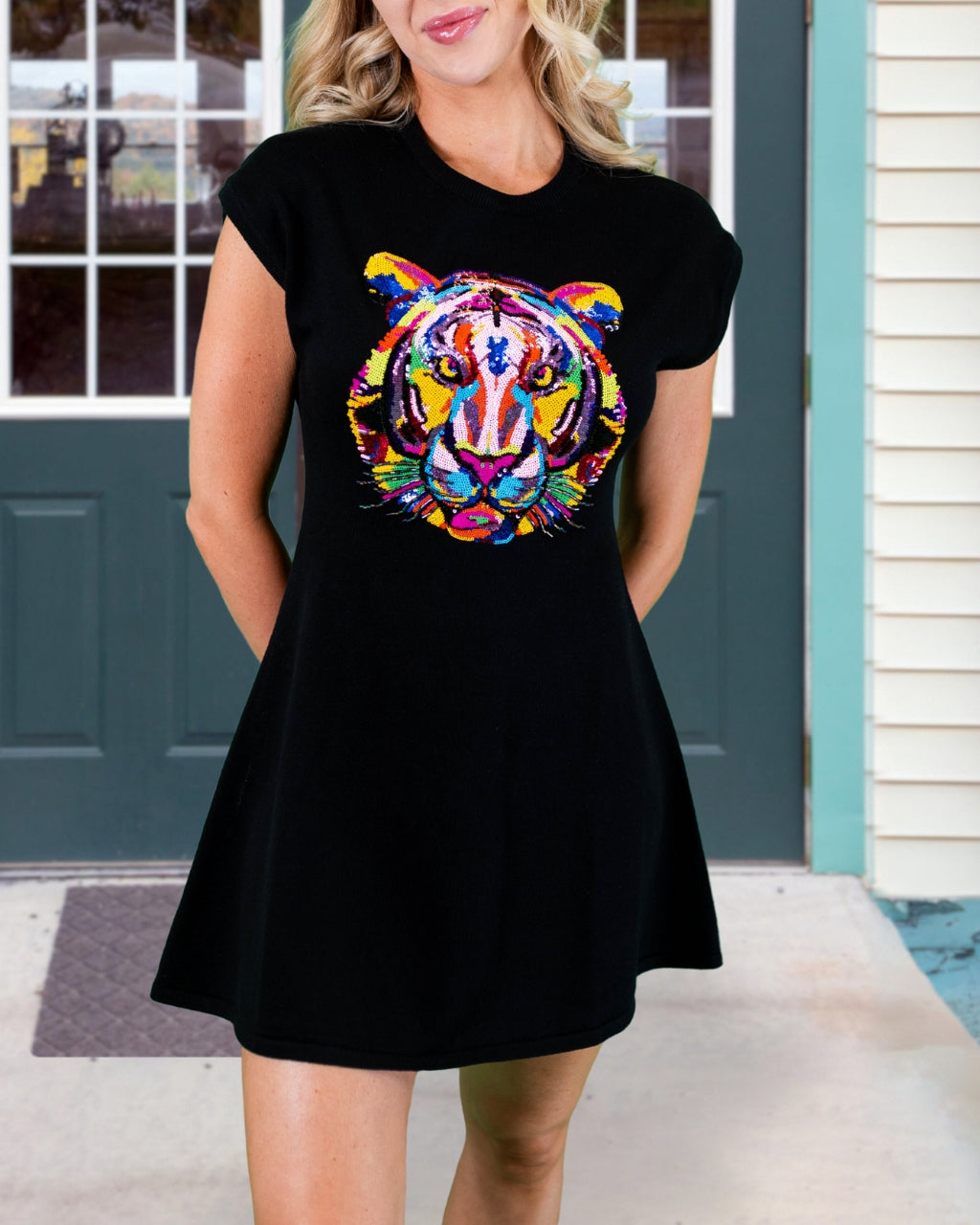 Sequin Rainbow Tiger Dress