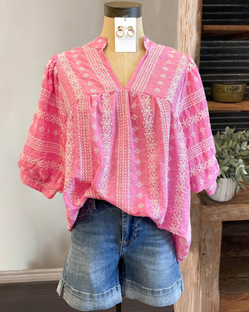 Fresh Floral Embroidered Top