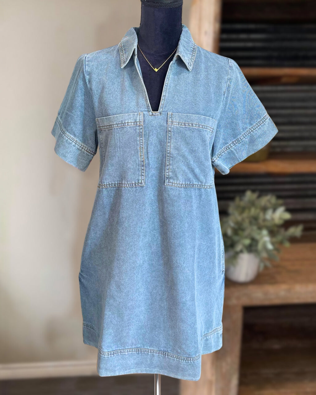 New Level Denim Mini Dress