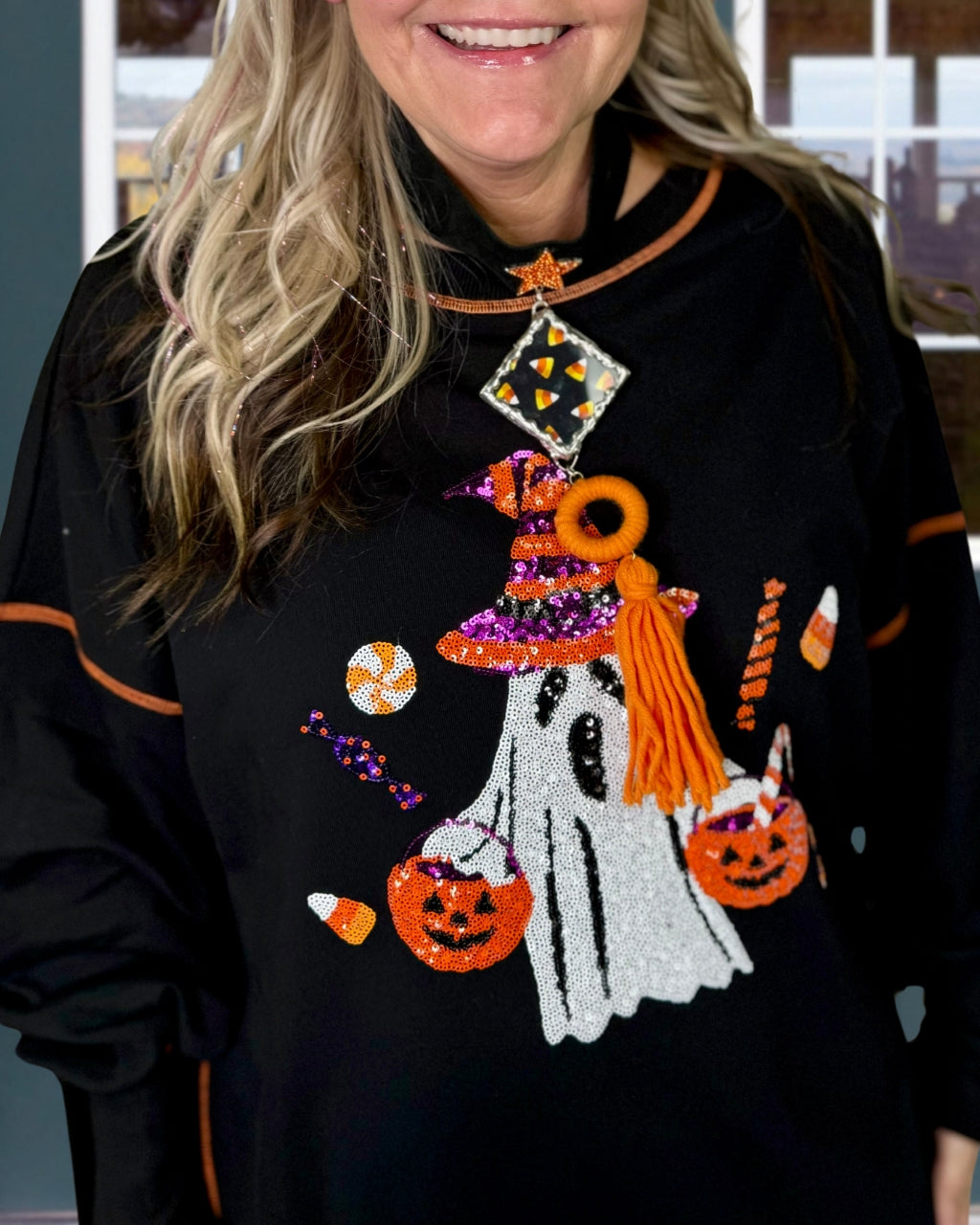 Ghost Witch Sequins Sweatshirt