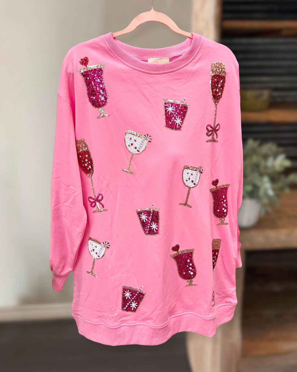 Sequin Drinks Pullover Dress
