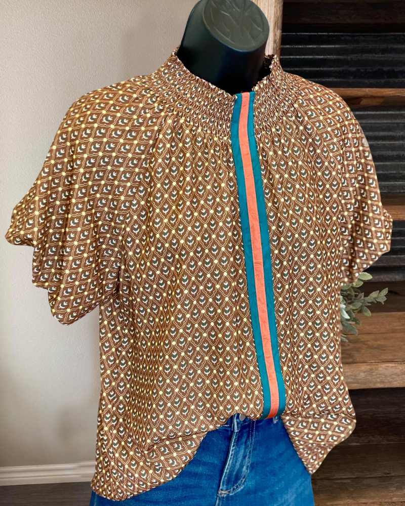 Retro Floarl Print Blouse